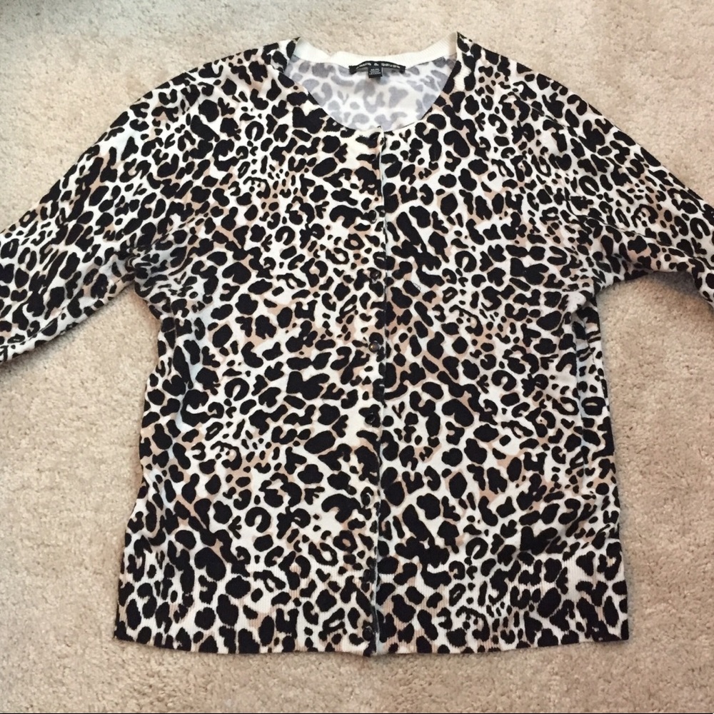 Leopard Print Cardigan Sweater